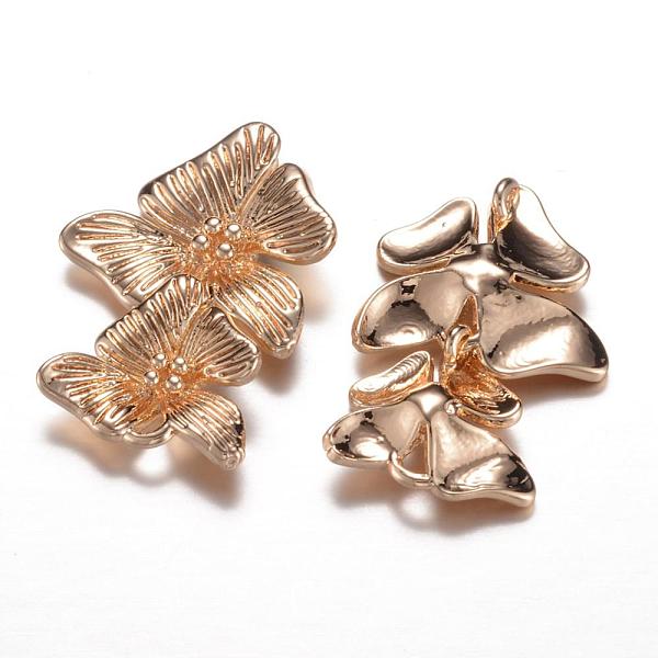 

PandaHall Long-Lasting Plated Brass Links connectors, Flower, Cadmium Free & Lead Free, Real 18K Gold Plated, Light Gold, 24x16x3.5mm, Hole...