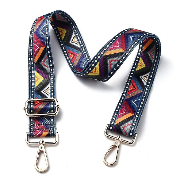 

PandaHall Adjustable Nylon Bag Chains Strap, with Light Gold Iron Swivel Clasps, for Bag Replacement Accessories, Colorful, Geometric...