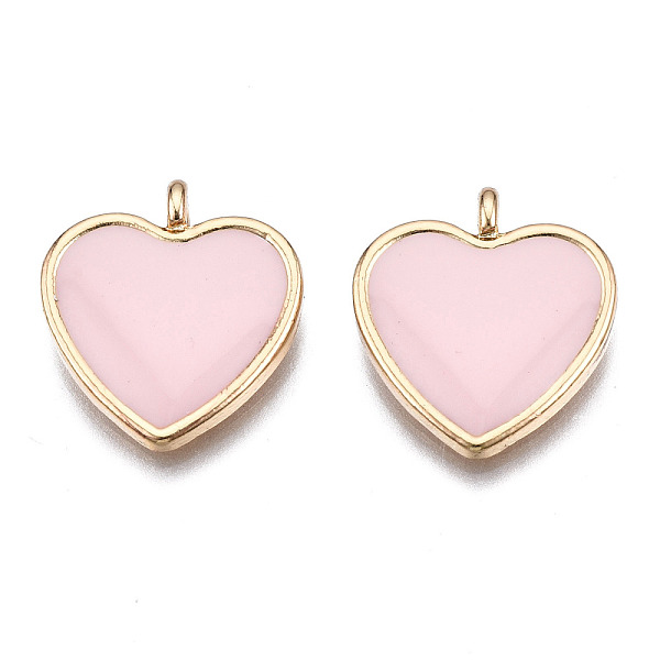 

PandaHall Alloy Pendants, with Enamel, Cadmium Free & Lead Free, Light Gold, Heart, Pink, 17.5x16x3.5mm, Hole: 1.8mm Alloy+Enamel Heart Pink