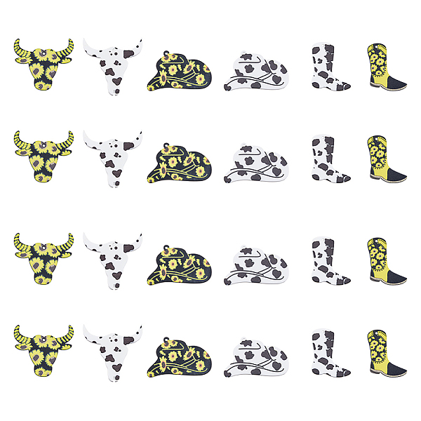 24Pcs 6 Styles West… - image