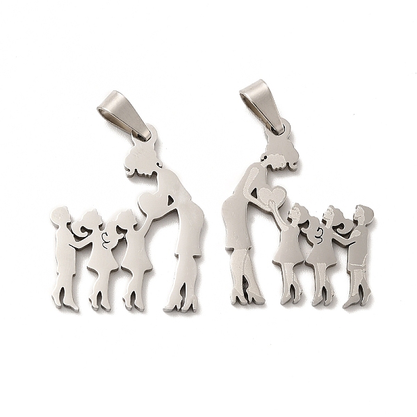 

PandaHall Mother's Day/Teachers' Day 201 Stainless Steel Pendants, Mother with Son & Daughter/Teacher with Students Charms, Stainless Steel...