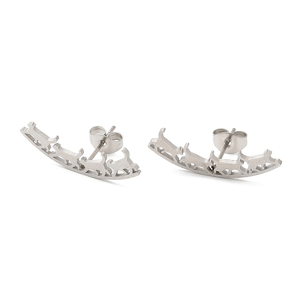 

PandaHall 304 Stainless Steel Stud Earrings, Cat, Stainless Steel Color, 24x8mm 304 Stainless Steel Cat Shape