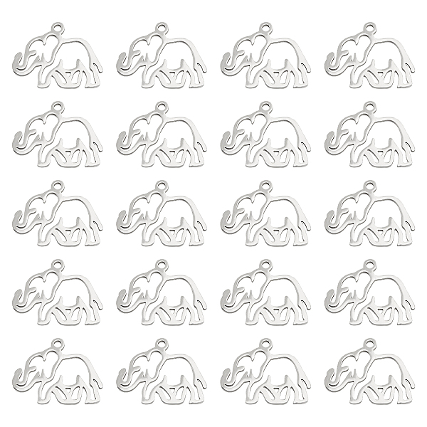 

PandaHall UNICRAFTALE 20pcs Elephant Hollow Charms 201 Stainless Steel Pendants Hypoallergenic Metal Animal Charms for Bracelets Necklace...