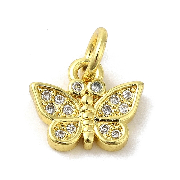 

PandaHall Real 18K Gold Plated Brass Pave Cubic Zirconia Pendants, with Jump Rings, Butterfly, Clear, 9x10x2mm, Hole: 3mm Alloy+Cubic...