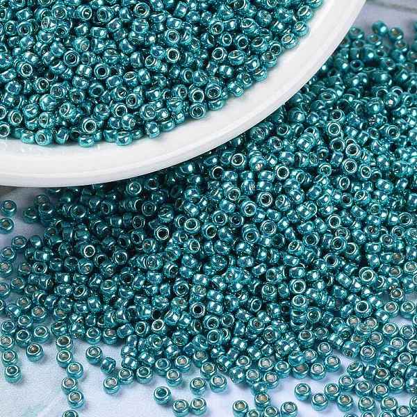 

PandaHall MIYUKI Round Rocailles Beads, Japanese Seed Beads, 15/0, (RR1075) Duracoat Galvanized Dark Sea Foam, 15/0, 1.5mm, Hole: 0.7mm..., Cyan