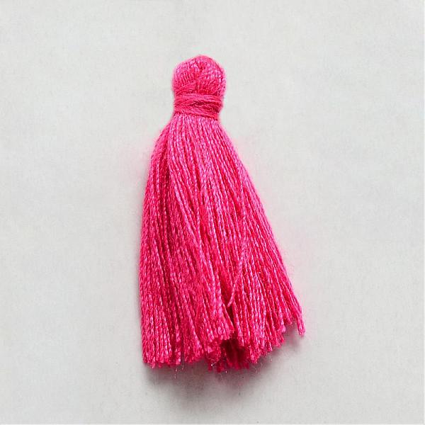 

PandaHall Handmade Polycotton(Polyester Cotton) Tassel Decorations, Pendant Decorations, Deep Pink, 29~35mm Polycotton Pink
