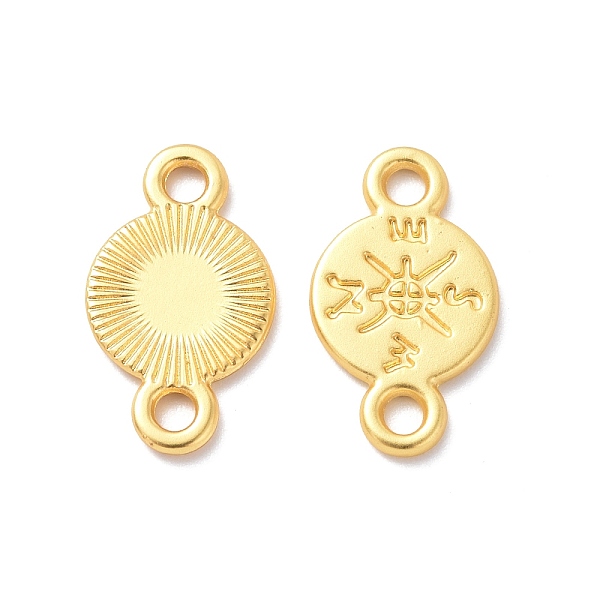 

PandaHall Rack Plating Alloy Connector Charms, Flat Round Links with Compass Pattern, Cadmium Free & Lead Free & Nickle Free, Matte Gold...