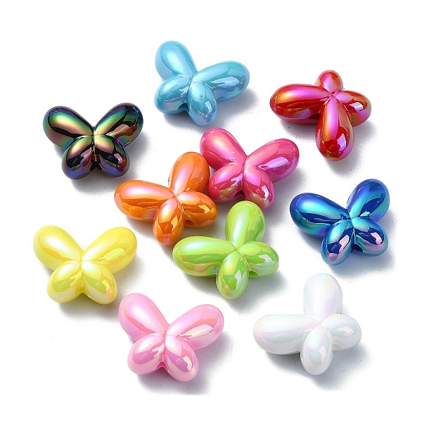 

PandaHall Opaque Acrylic Beads, AB Color, Butterfly, Mixed Color, 19.5x25x11.5mm, Hole: 3mm Acrylic Butterfly Multicolor