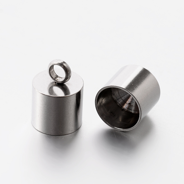 

PandaHall 201 Stainless Steel Cord Ends, End Caps, Stainless Steel Color, 12.5x9mm, Hole: 3mm, 8mm inner diameter 201 Stainless Steel