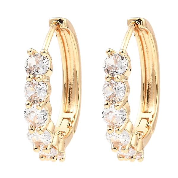 

PandaHall Brass Micro Pave Cubic Zirconia Hoop Earrings, Round, Light Gold, 22.5x4x23mm Cubic Zirconia Ring Clear