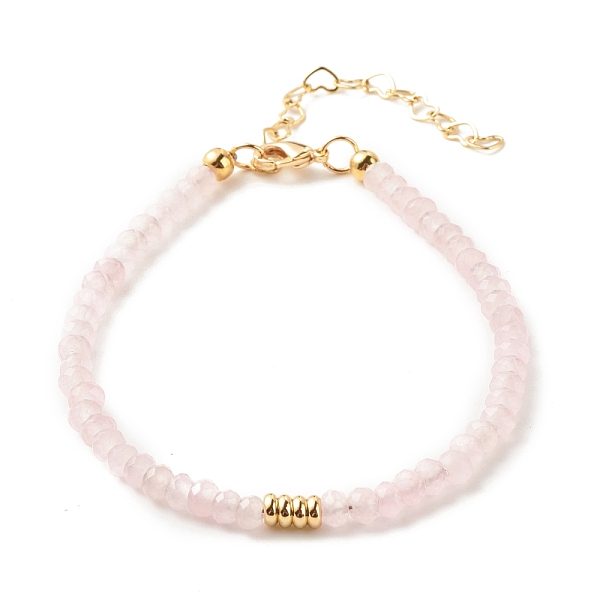 

PandaHall Natural Malaysia Jade(Dyed) Beaded Bracelets for Women or Men, with Golden Tone Brass Findings, Lavender Blush, 7-1/4 inch(18.5cm)...
