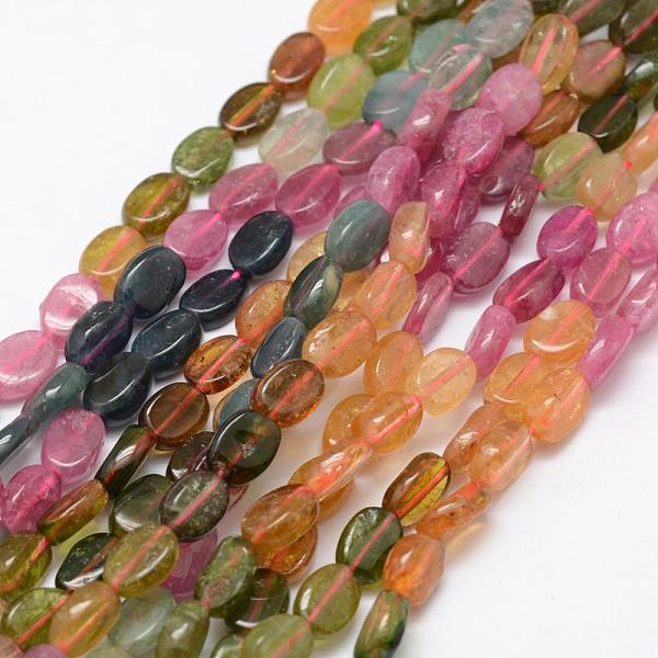 

PandaHall Natural Tourmaline Beads Strands, Oval, 7x5x2mm, Hole: 1mm, about 70~72pcs/strand, 15.3 inch(39cm) Tourmaline Oval