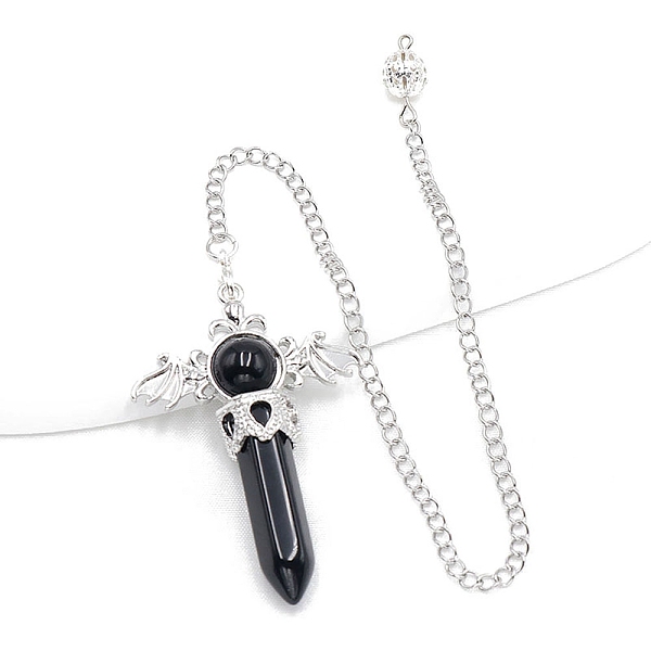 Natural Obsidian Dowsing Pendulum Big Pendants