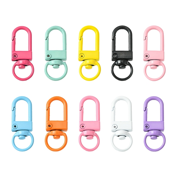 

PandaHall 10Pcs 10 Colors Spray Painted Eco-Friendly Alloy Swivel Snap Hooks Clasps, Cadmium Free & Nickel Free & Lead Free, Mixed Color..., Multicolor