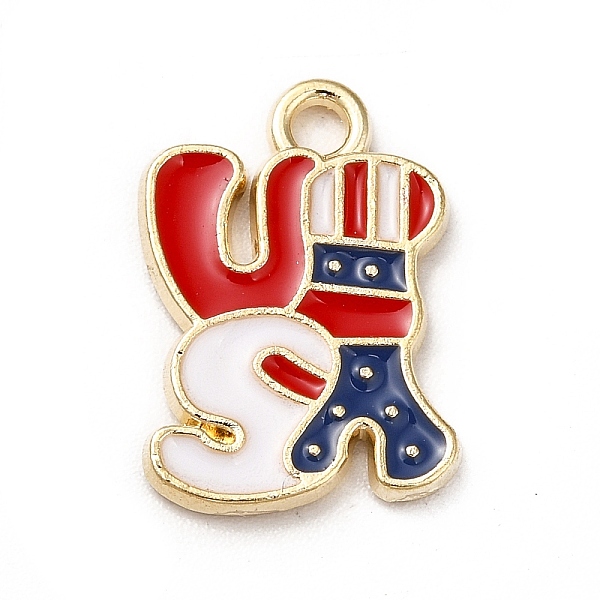 

PandaHall American Flag Style Alloy Enamel Pendants, Cadmium Free & Nickel Free & Lead Free, Golden, Word USA Charms, Colorful...