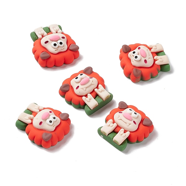 

PandaHall Opaque Resin Cabochons, Lion, Orange Red, 22x21x10mm Resin Lion