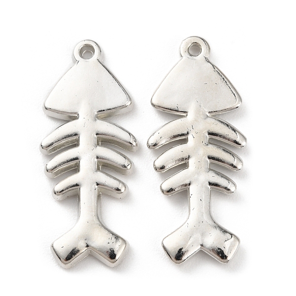 

PandaHall CCB Plastic Pendants, Fish Bones Charm, Platinum, 35x14.5x2.5mm, Hole: 1.6mm Plastic Others