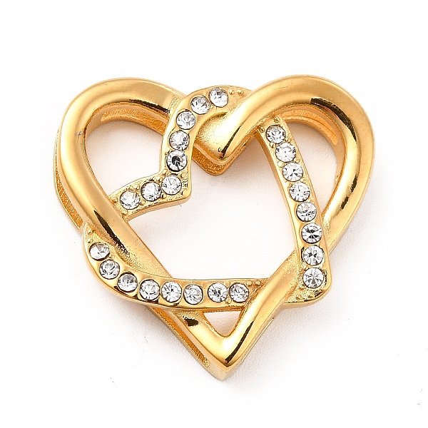 

PandaHall 304 Stainless Steel Pendants, with Crystal Rhinestone, Heart Charms, Golden, 23x25x5mm, Hole: 7.5~9x2.3mm Stainless..., Clear