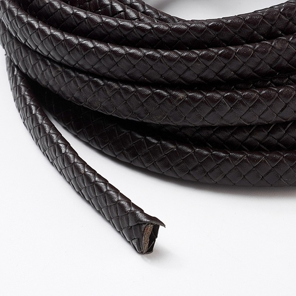 

PandaHall Braided Leather Cord, Leather Jewelry Cord, Jewelry DIY Making Material, Dyed, Flat, Coconut Brown, 10x5mm, about 5.46 yards...