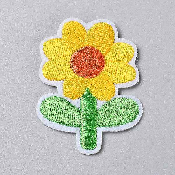

PandaHall Computerized Embroidery Cloth Iron on/Sew on Patches, Costume Accessories, Appliques, Flower, Colorful, 49x38x1mm Cloth Flower