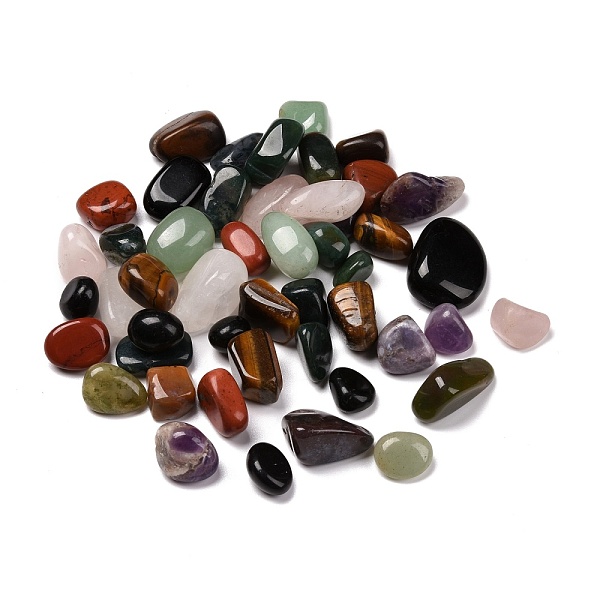

PandaHall Natural Stone Beads, No Hole, Nuggets, Tumbled Stone, Vase Filler Gems, 9~45x8~35x4~30mm, about 47~143pcs/1000g Mixed Stone..., Multicolor
