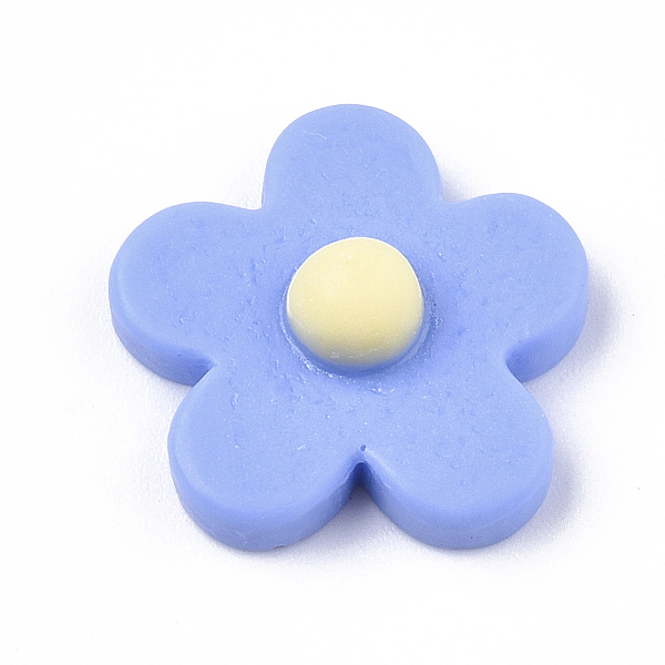 

PandaHall Resin Cabochons, Flower, Cornflower Blue, 14.5x15x5.5mm Resin Flower