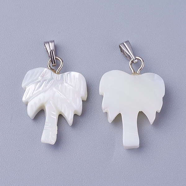 

PandaHall Shell Pendants, with Brass Findings, Coconut Tree, Platinum, 20~20.5x11~14x3.5~4mm, Hole: 1.5~2.5x5~6mm Shell Tree