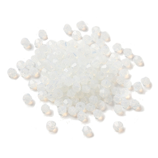

PandaHall Transparent Glass Beads, Faceted, Bicone, WhiteSmoke, 3.5x3.5x3mm, Hole: 0.8mm, 720pcs/bag. Glass Bicone White