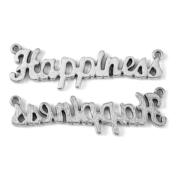 

PandaHall Alloy Connectors/Links, Two Holes, Happiness, Nice for Inspirational Message Jewelry Making, Cadmium Free & Nickel Free & Lead...
