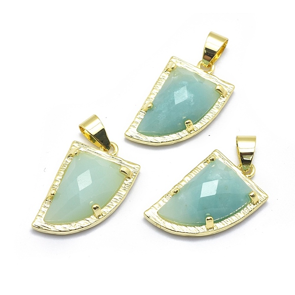 

PandaHall Natural Amazonite Pendants, with Brass Findings, Knife, Faceted, Golden, 23x14x6mm, Hole: 5.5x3.5mm Amazonite Tool