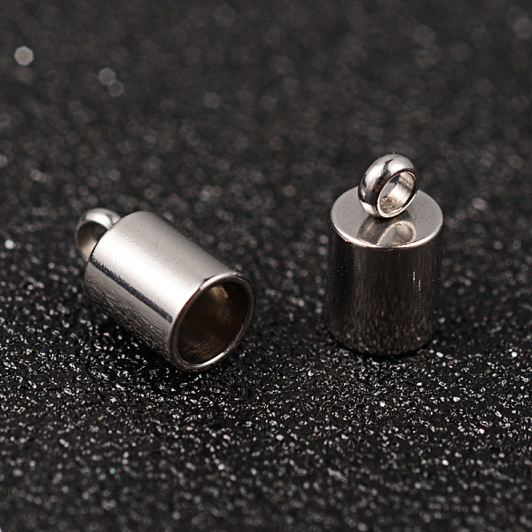 

PandaHall 304 Stainless Steel Cord Ends, End Caps, Column, Stainless Steel Color, 10x6mm, Hole: 2mm, Inner Diameter: 5mm 304 Stainless Steel