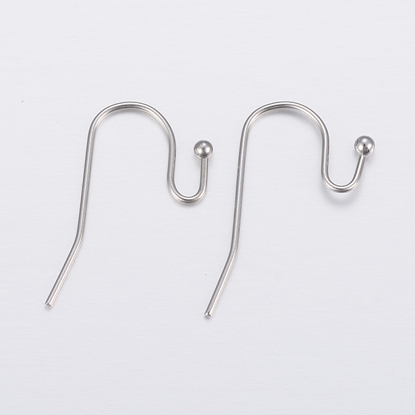 

PandaHall 304 Stainless Steel Earring Hooks, Ear Wire, Stainless Steel Color, 21x12x2mm, 21 Gauge, Pin: 0.7mm 304 Stainless Steel