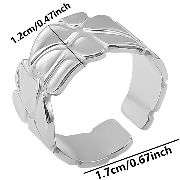 

PandaHall Minimalist 304 Stainless Steel Cuff Rings, Wide Band Open Rings Stainless Steel