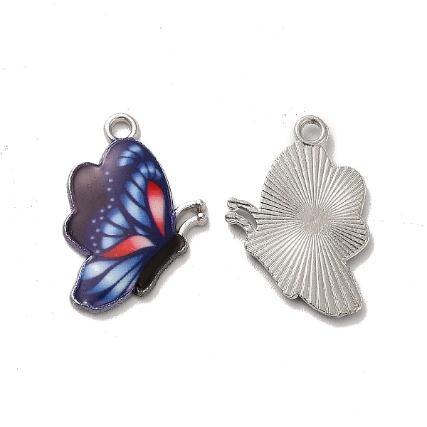 

PandaHall Alloy Enamel Pendants, Platinum, Butterfly Charm, Midnight Blue, 24x16.5x2mm, Hole: 2mm Alloy+Enamel Butterfly