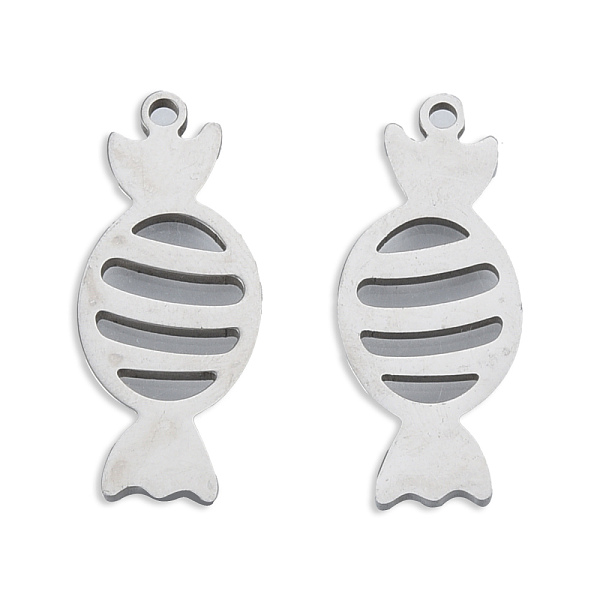 

PandaHall 201 Stainless Steel Pendants, Candy, Stainless Steel Color, 26.5x11x1.5mm, Hole: 1.6mm 201 Stainless Steel Others