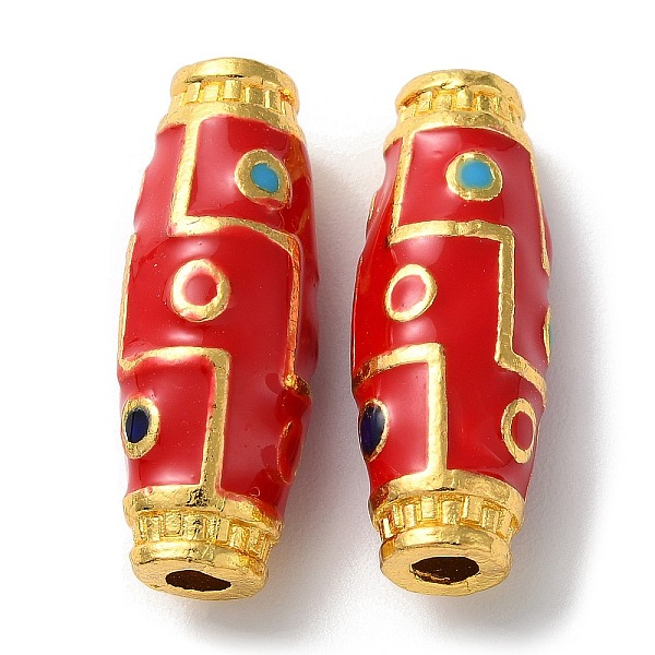 

PandaHall Rack Plating Alloy Enamel Beads, Cadmium Free & Lead Free, Rice, Matte Gold Color, Red, 30x10.5mm, Hole: 3.5mm Alloy+Enamel Rice...