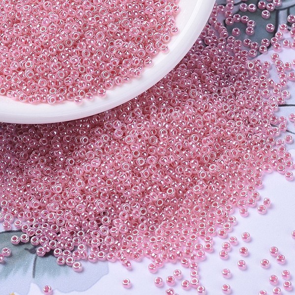 

PandaHall MIYUKI Round Rocailles Beads, Japanese Seed Beads, 11/0, (RR535) Carnation Pink Ceylon, 2x1.3mm, Hole: 0.8mm, about 1111pcs/10g...