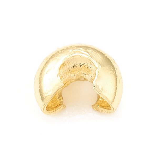 

PandaHall Brass Crimp Beads Cover, Real 18K Gold Plated, 4x2mm, Hole: 1.2mm Brass