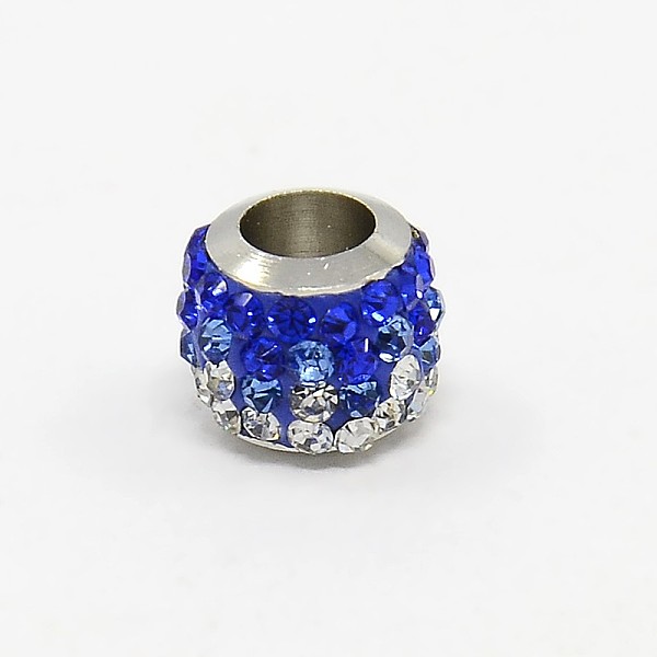 

PandaHall Brass Pave Polymer Clay Grade A Rhinestone Column European Beads, Mixed Color, 8.5x7.5mm, Hole: 5mm Brass+Rhinestone Column..., Multicolor