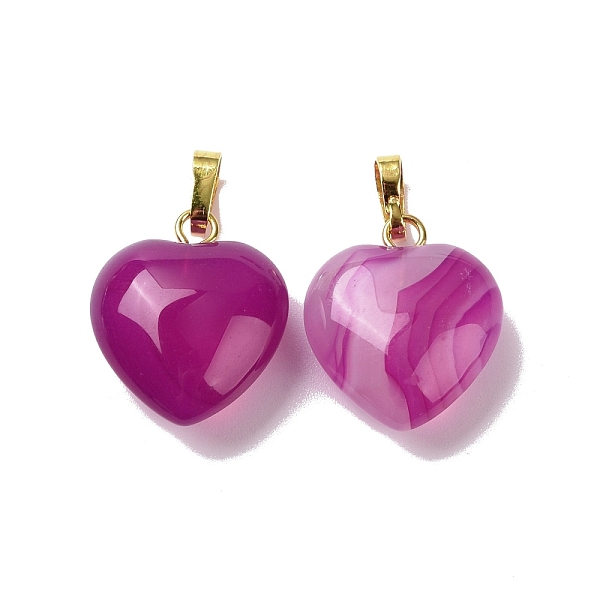 

PandaHall Natural Agate Pendants, with Golden Tone Brass Findings, Heart Charm, Dyed & Heated, 18x15~15.5x6~8mm, Hole: 6x3mm Natural Agate...