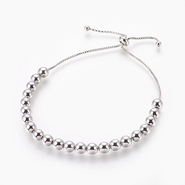 

PandaHall Brass Bolo Bracelets, Slider Bracelets, Round, Platinum, 1-7/8 inch~4 inch(4.9~10.2cm) Brass