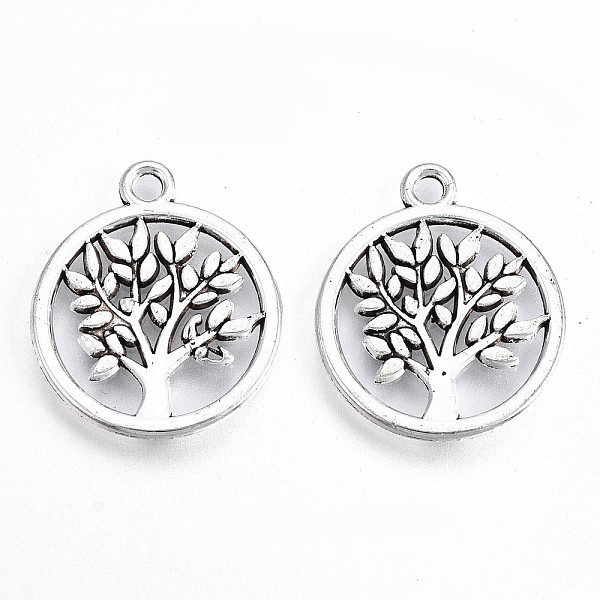 

PandaHall Tibetan Style Alloy Pendants, Lead Free & Cadmium Free, Flat Round with Tree of Life, Antique Silver, 20x17x1mm, Hole: 1.8mm Alloy...