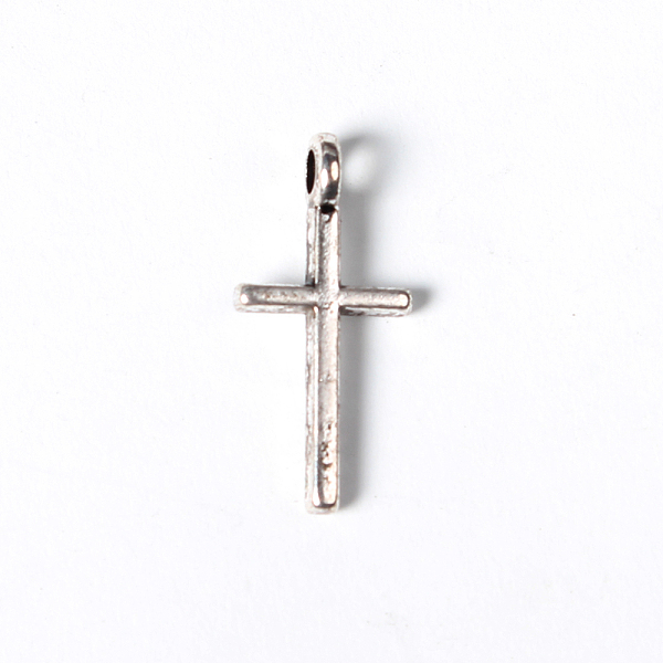 

PandaHall Alloy Pendants, Cadmium Free & Nickel Free & Lead Free, Cross, Antique Silver, 17x8x2mm, Hole: 2mm Alloy Cross