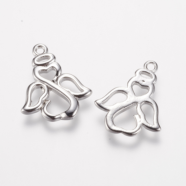 

PandaHall Brass Pendants, Angel, Platinum, 16x14x2mm, Hole: 1mm Brass Angel & Fairy