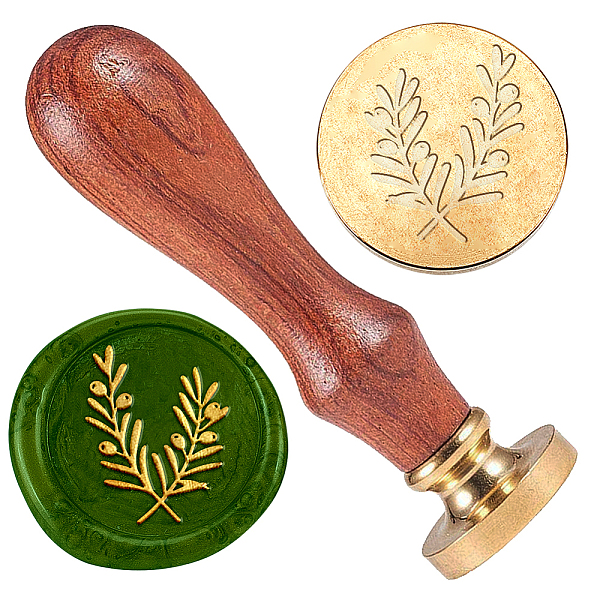 

PandaHall Wax Seal Stamp Set, Golden Plated Sealing Wax Stamp Solid Brass Head, with Retro Wood Handle, for Envelopes Invitations, Gift Card...