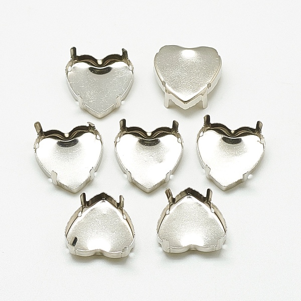 

PandaHall 201 Stainless Steel Sew on Prong Settings, Claw Settings for Pointed Back Rhinestone, Heart, Stainless Steel Color, Fit for...