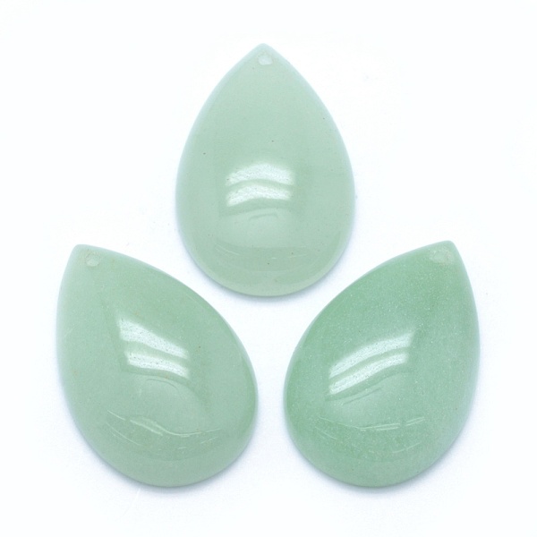 

PandaHall Natural Green Aventurine Pendants, teardrop, 30x20x6~7mm, Hole: 1.5mm Green Aventurine Teardrop
