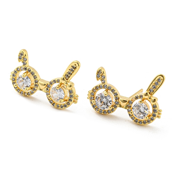 

PandaHall Brass Micro Pave Cubic Zirconia Stud Earrings, Rabbit Earrings with Glass, Real 18K Gold Plated, 14.5x20mm Cubic Zirconia Rabbit..., Clear
