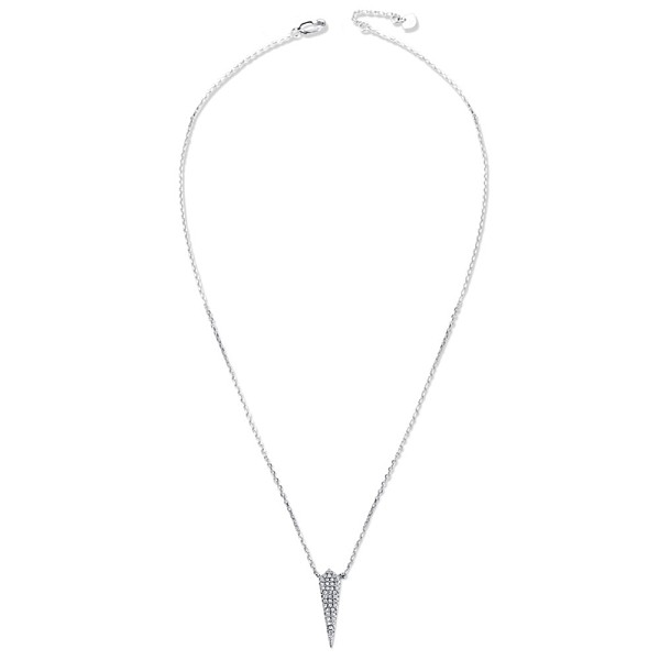 

PandaHall TINYSAND 925 Sterling Silver Cubic Zirconia Triangle Pendant Necklace, Silver, 15.6 inch Cubic Zirconia