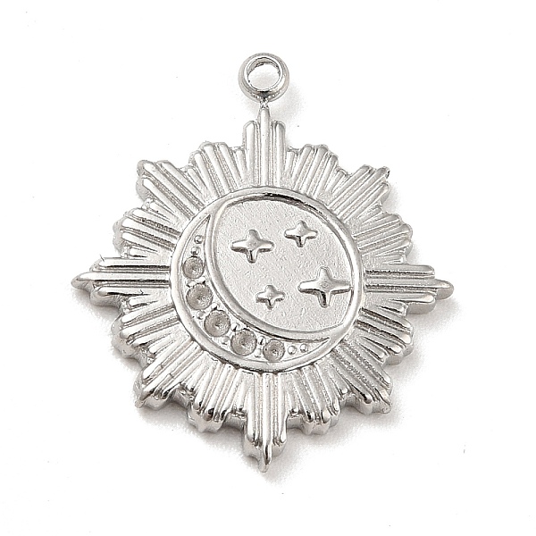 

PandaHall 304 Stainless Steel Pendants, Sun with Star Charms, Stainless Steel Color, 20.5x18x2mm, Hole: 1.5mm 304 Stainless Steel Sun